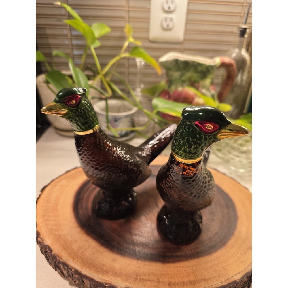 Pair (2) Vintage AVON "Pheasant" Decanters -- Empty